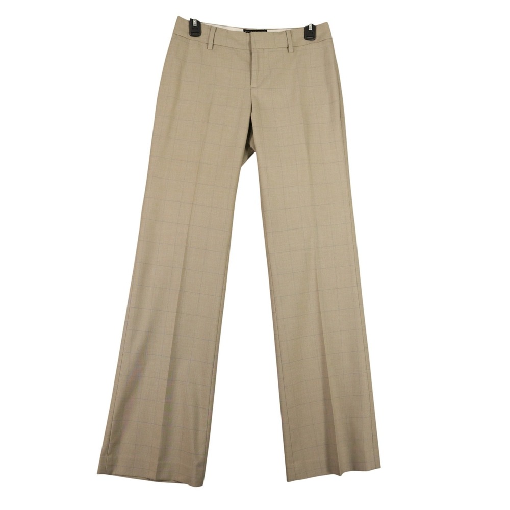 Banana‎ Republic Martin Fit Womens 2 Tan Windowpane Dress Pants Stretch Career